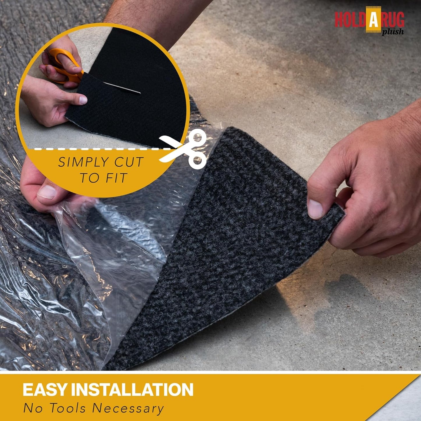 Hold-a-Rug Plush 2'6 x 12' Nonskid, Nonslip Rug Pad, Reversible Gripper, ¼ Thick, Safe for All Floors and Carpet, Keep Area Rugs Secure