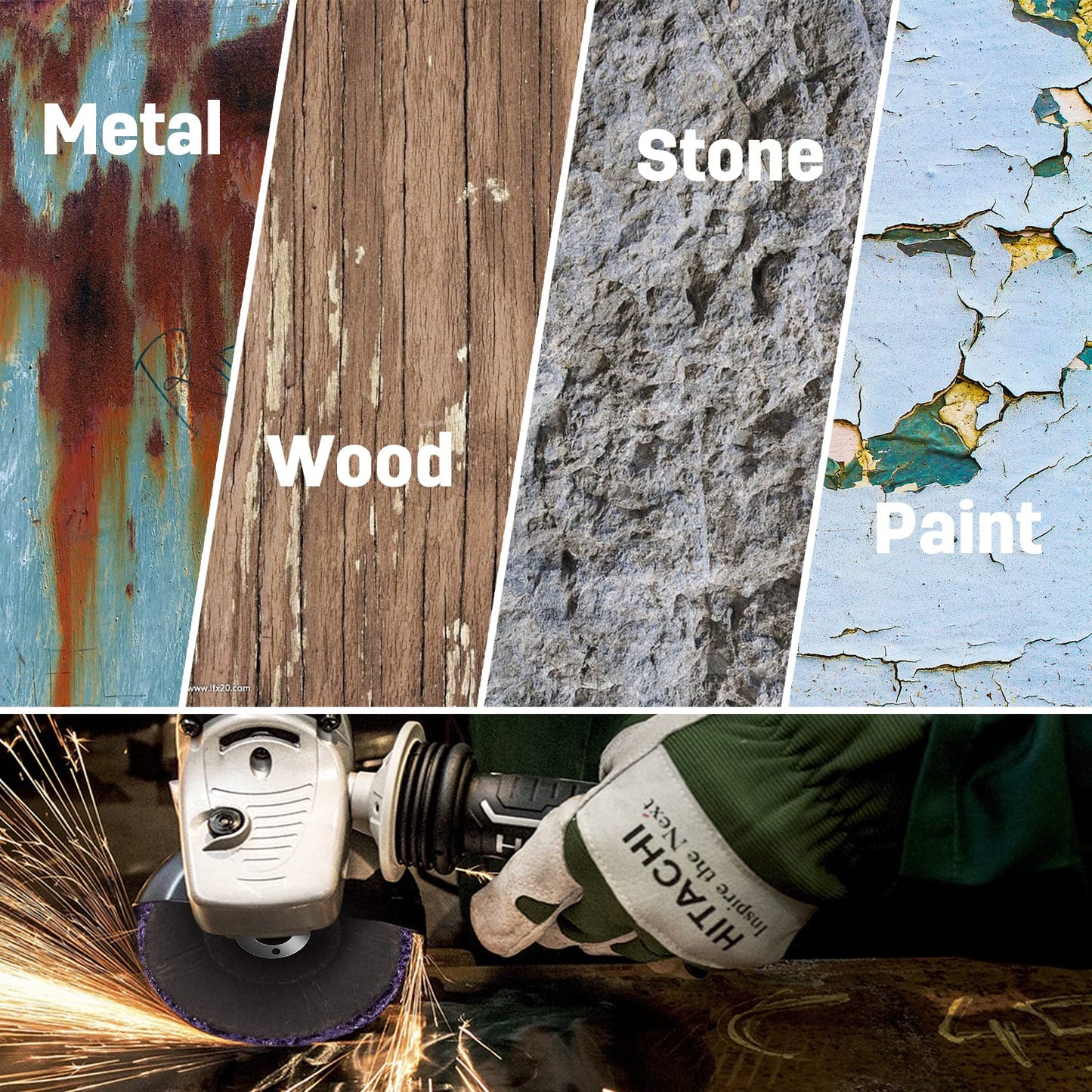 10 Pack Strip Discs Rust Remover Wheel Stripping Wheel for Angle Grinder Paint Strip Wheel Quick Abrasive Discs Rust, Oxidation, Paint Remover (4'' x 5/8'')