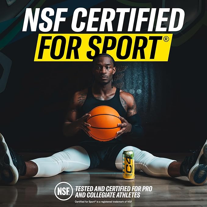 Cellucor C4 Carbonated Zero Sugar Energy Pre Workout Drink + Beta Alanine, (NEW) Sparkling Arctic Snow Cone, 16 Fl Oz, Pack of 12