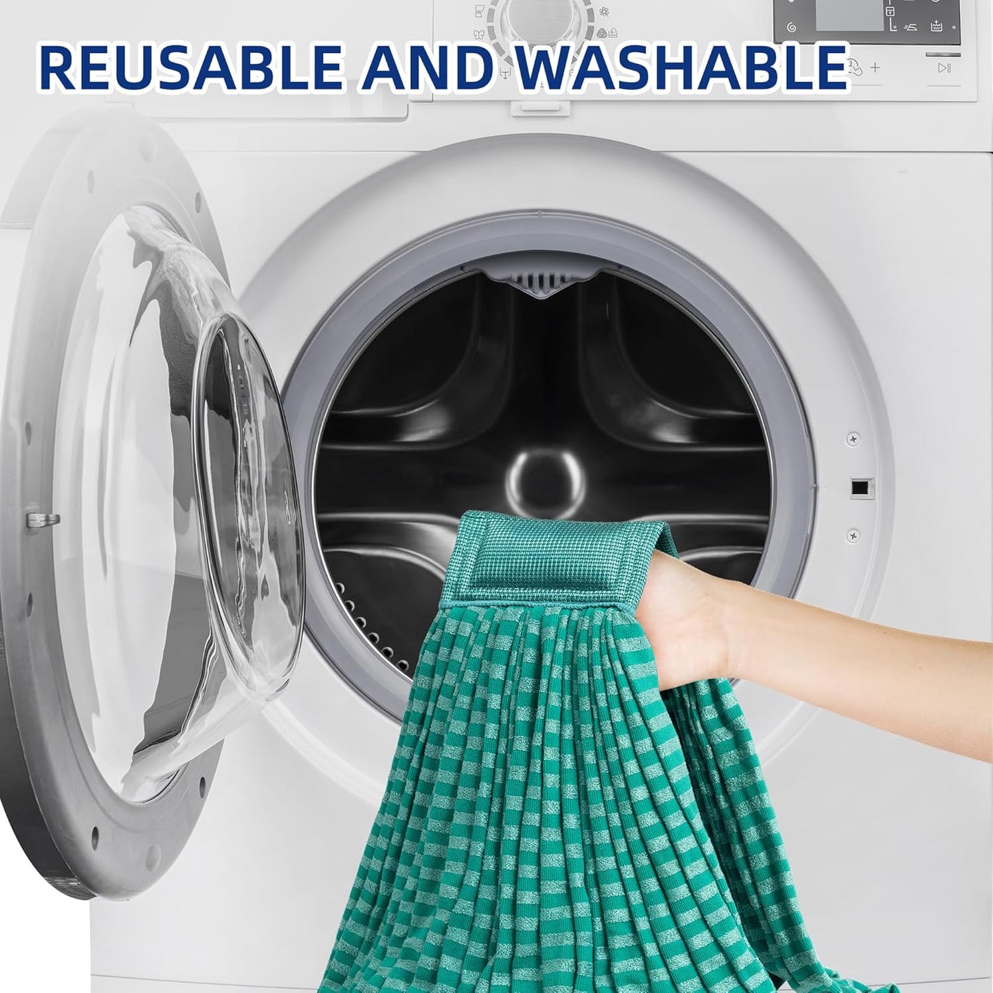 2 Pack Large Microfiber Tube Mop Heads,6 inch,Heavy Duty Mop Head,Highly Absorbent,Commercial Mop Head Replacement,Wet Mop Heads Replacement,for Hardwood, Tile, Laminate Floors,Green