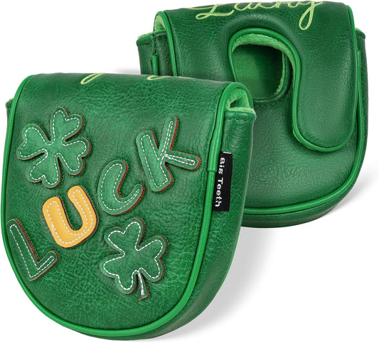 Golf Headcovers Golf Club Head Covers Four Leaf Clover Good Luck Charm - Clover Style Premium Leather Driver Fairway(FW) Wood Hybrid(UT) with Number Tags