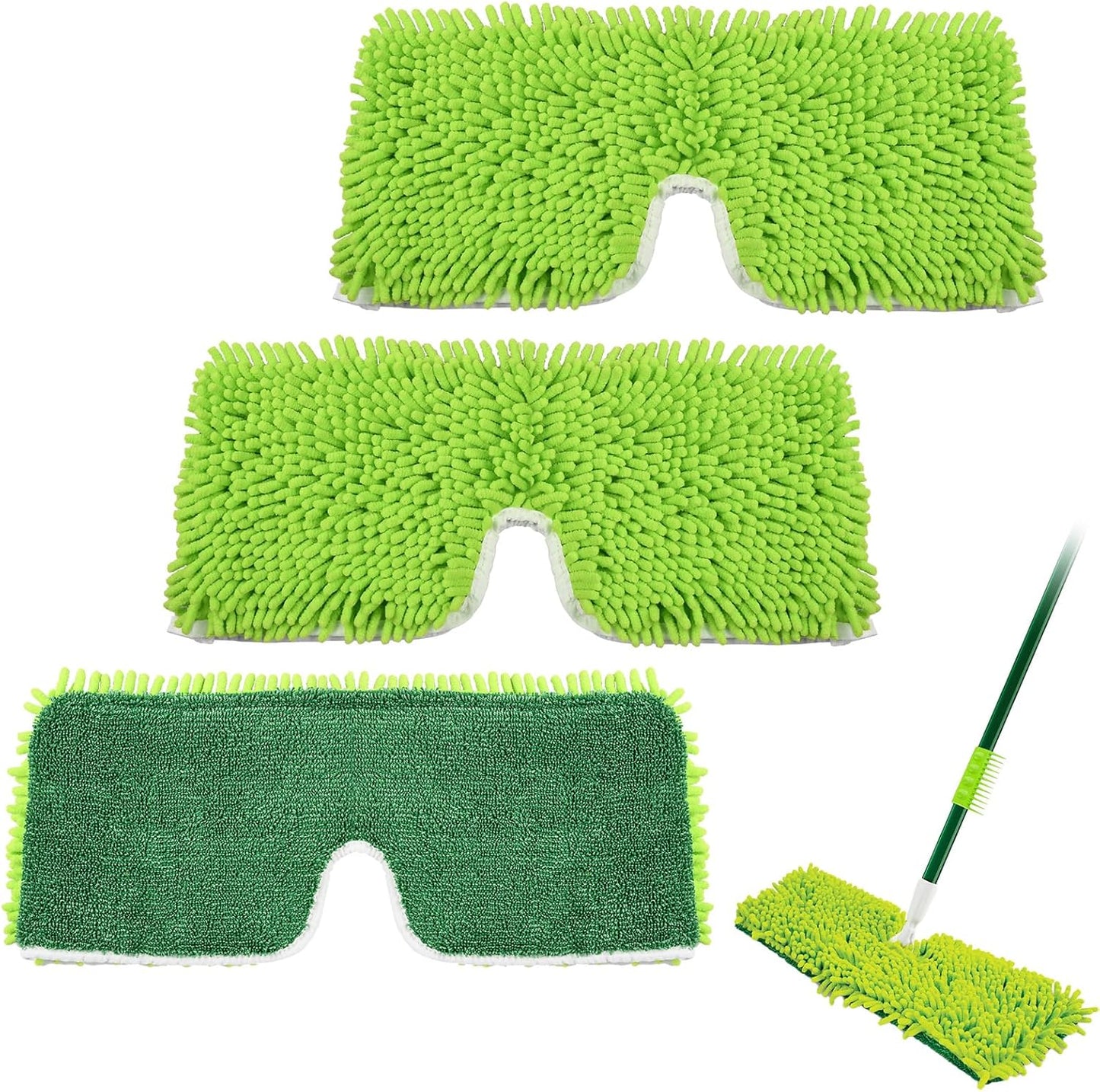 3 Pack Mop Head Replacement for Libman 18" 2-Sided Microfiber Dust Mop, Washable & Reusable Mop Pad Refills for Libman Flat Mop for Indoor & Outdoor Flooring, Bedrooms, Kitchens, Living Rooms