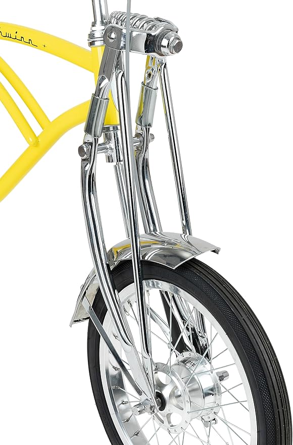 Schwinn Krate Classic Sting-Ray Bike, 20 Inch Bike for Kids or Adults, Steel Frame & Springer Fork, Fenders, Single Speed, Coaster Brake, Grey Ghost, Lemon Peeler, Coal, Grape, Orange or Apple