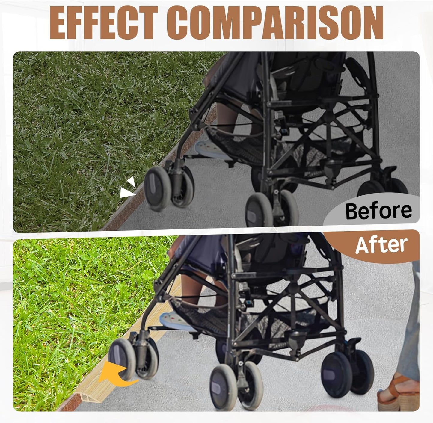 Floor Transition Strip Door Threshold 79" Floor Transition Reducer Trim on The Edges Threshold Strip Self Adhesive Suitable for Doorways, Tiles, Carpet