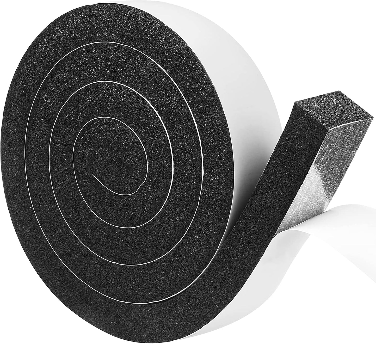 YIJUHOU Weather Stripping Door Seal Window Air Conditoner Insulation Foam Seal Tape Black Open Cell Door Seal Strip (2IN*1IN*6.5FT)