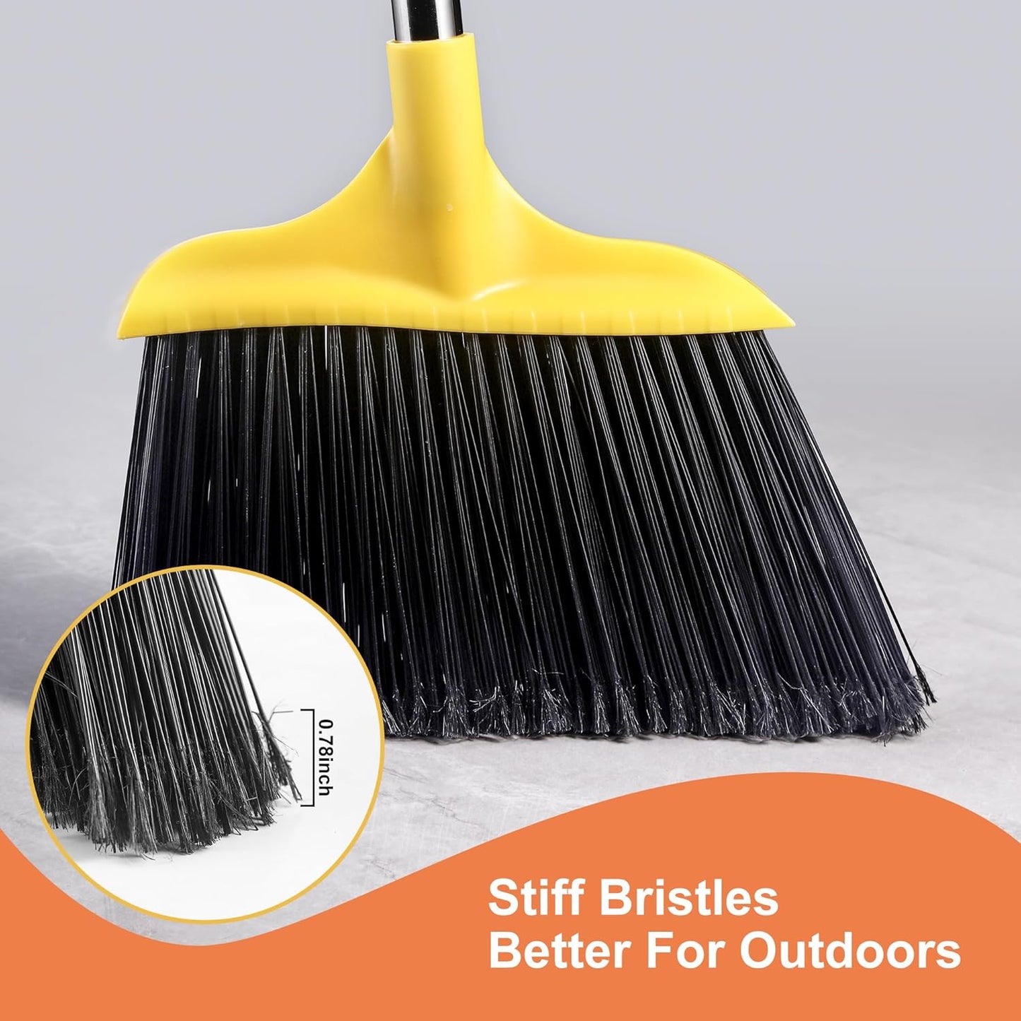 3 Pack Outdoor Heavy Duty Broom 59 Inch - Commercial Grade for Patio, Garage, Restaurant, Lobby, Mall, Market, Office, Kitchen, Driveway, and Warehouse Cleanup