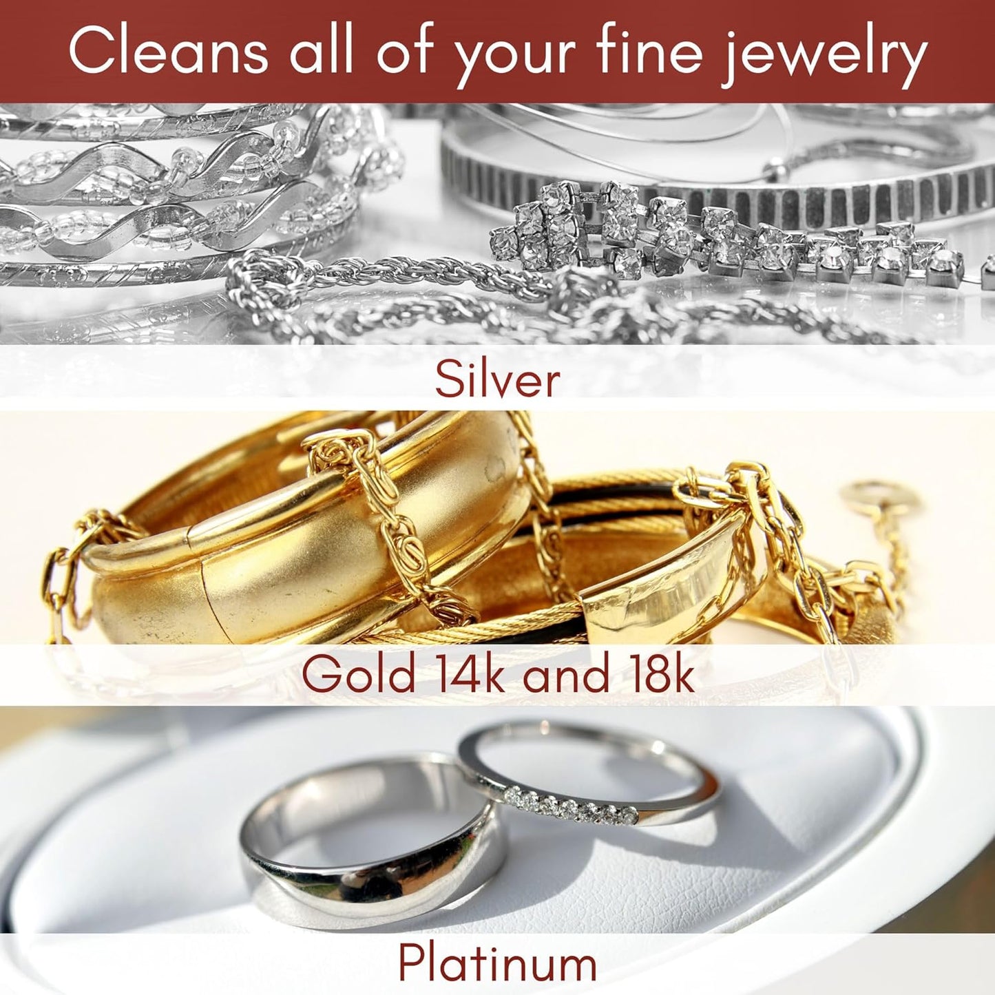 Pro Size Polishing Cloth Set of 2 Large Cleaning Cloths Pure Cotton Made in USA for Gold Silver and Platinum Jewelry Coins Watch, Silverware 11 x 14 inches each Tarnish Remover Keeps Jewelry Shining