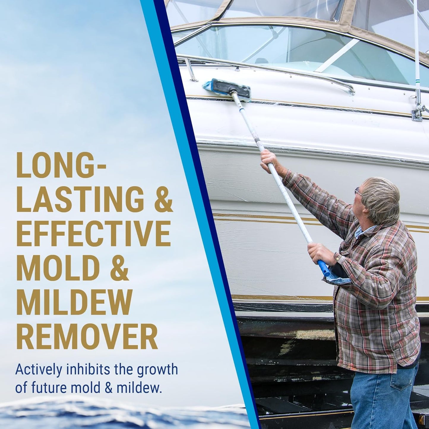 Nautical One - Xtreme Mildew Stain Remover | Powerful Marine Mold and Mildew Stain Remover, Non-Bleach Spray for Boat Interior & Exterior (22 oz)