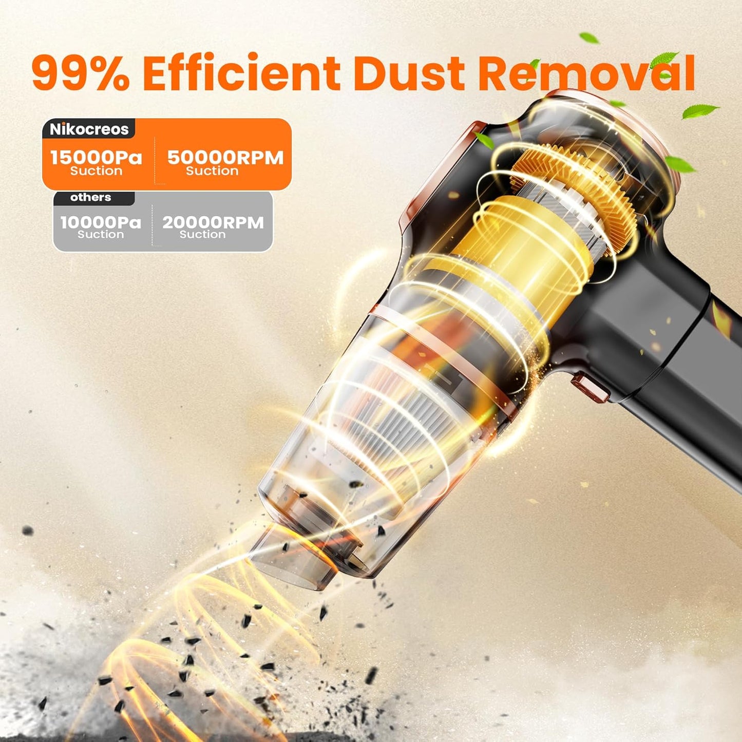 Portable Car Vacuum Cordless Mini Handheld Vacuums Cleaner High Power with LCD Display and Multi-Nozzles, Hand held Cleaners for Car, Home, Office, Sofa, Pet Hair,Keyboard (Black)