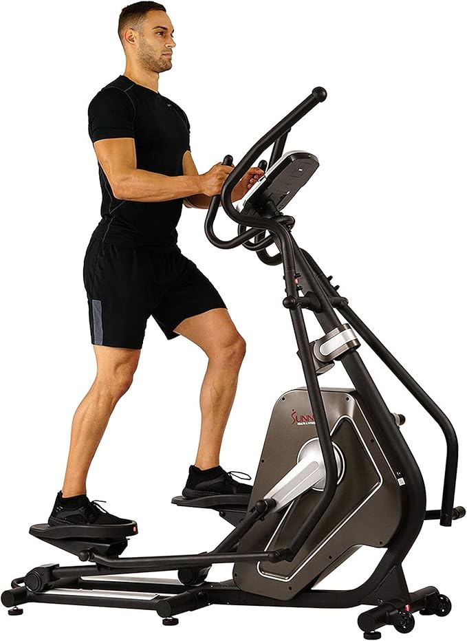 Sunny Health & Fitness Elliptical Trainer Machine w/Built-in Pulse Sensor, Low Impact Cardio Exerciser & Full-Body Cross Training for Home, Optional Free SunnyFit App Link & Electric w/300LB Load