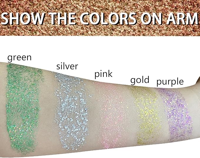 MEICOLY Pink Body Glitter Stick,Pink Face Glitter,Sparkly Hair Glitter,Singer Concerts Lover Heart Chunky Glitter,Pink Glitter Makeup,Mermaid Glitter Face Paint,Waterproof