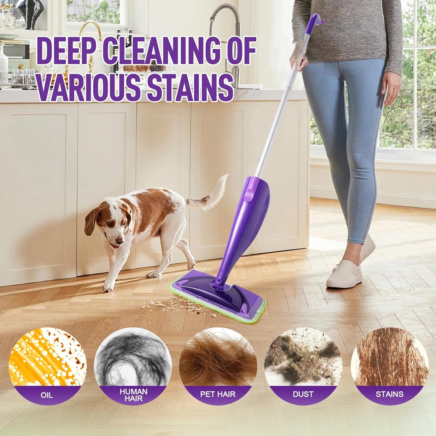 6 Pack Reusable Mop Pads for Swiffer WetJet, Washable Wet Mop Refills Replacement Pads Wet Dry Use for Floors