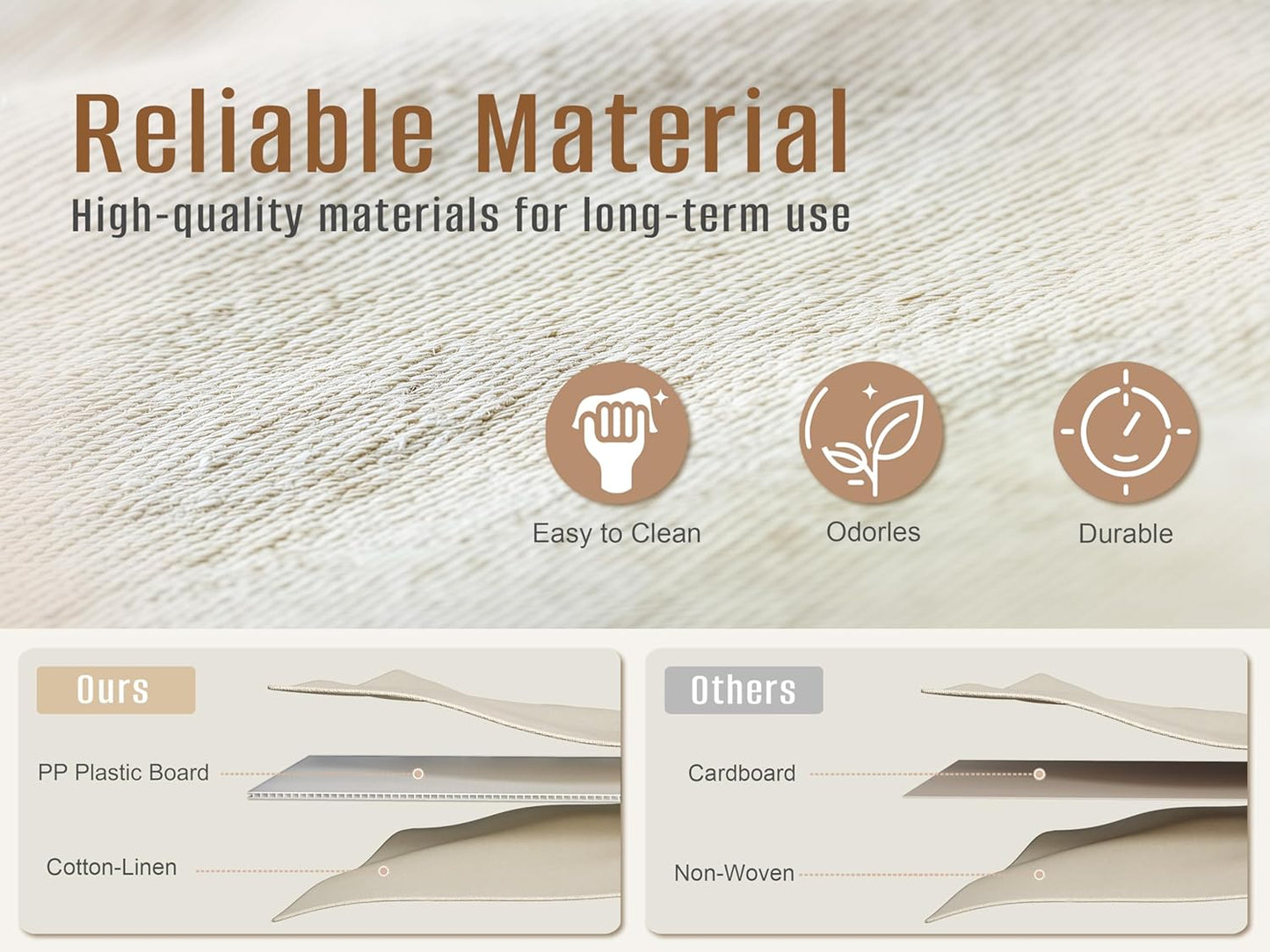 3 Pack Fabric Storage Bins for Shelves | 16.25x12x10in Closet Storage Baskets | Collapsible Storage Bins |Fabric Closet Organizers with Handles | Light Gray