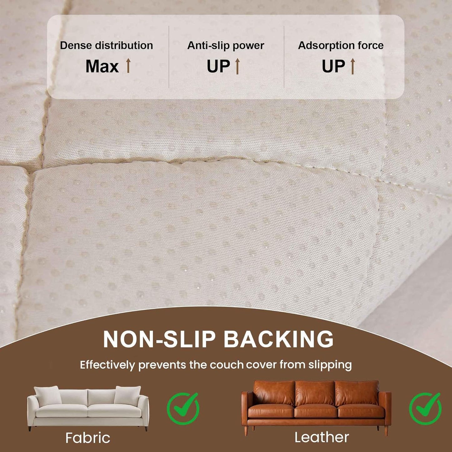 OTOB Couch Cover for Dogs Washable All Seasons, Non Slip Fuzzy Pet Couch Covers Sofa Slipcovers Cushion Mat, Plush Soft Cozy Kids Pet Friendly Furniture Protector (Coffee, 23.6" x 47.2")