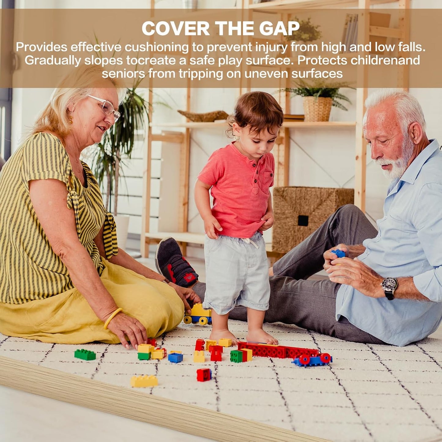 Floor Transition Strip Vinyl Door Threshold Ramp Self Adhesive Carpet Edging Strip Doorway Edge Trim, Overlap Edge Reducer for Laminate Carpet, Floor, Tile (Yellow Wood, 1/5" to 2/5", 6.6Ft)