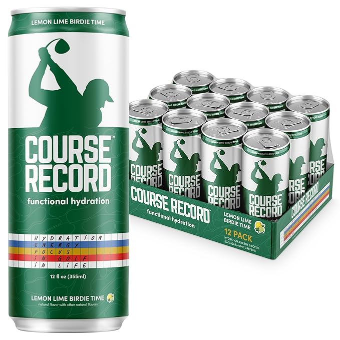 Functional Hydration Drink for Golfers – COURSE RECORD Variety Pack – Electrolytes, Calm Energy & Focus – Healthy Sports Drink – 12-Pack (12oz Cans) – Low Sugar, Low Caffeine