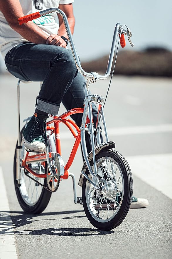 Schwinn Krate Classic Sting-Ray Bike, 20 Inch Bike for Kids or Adults, Steel Frame & Springer Fork, Fenders, Single Speed, Coaster Brake, Grey Ghost, Lemon Peeler, Coal, Grape, Orange or Apple