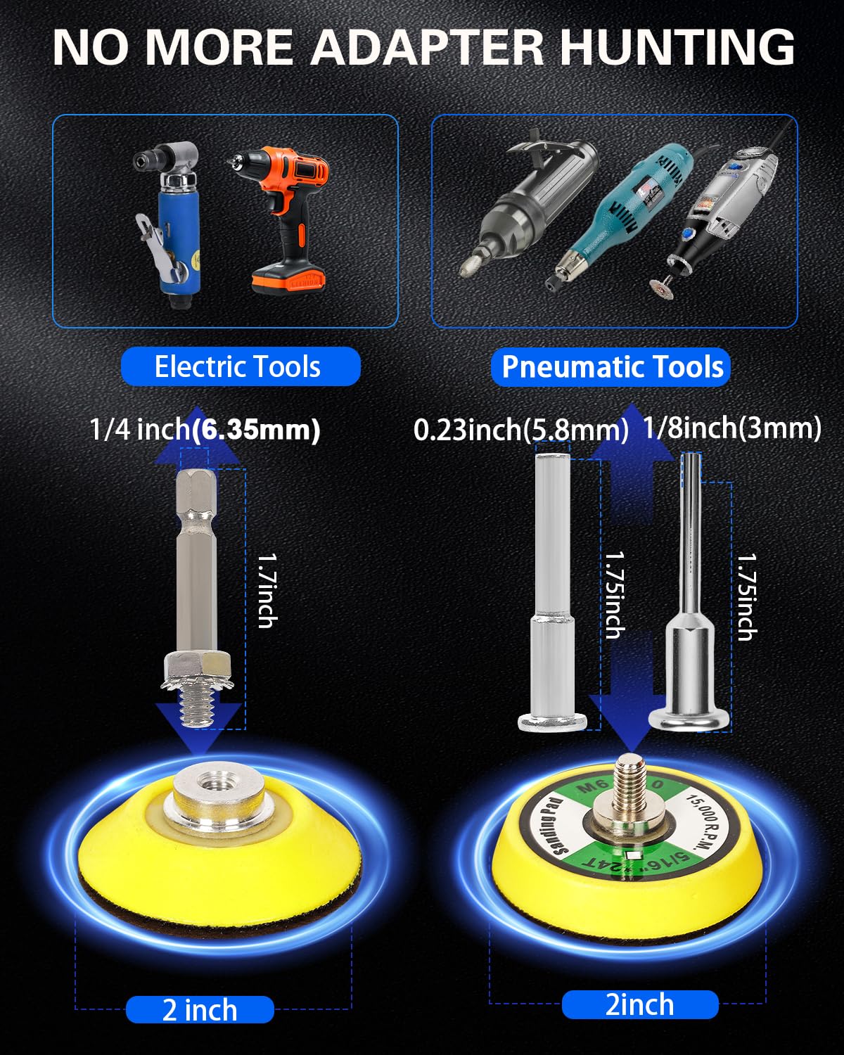 2 Inch Sanding Discs Drill Polishing Kit, 193PCS Car Headlight Restoration Kit, Hook & Loop Wet Dry Buffing Pads for Rotary Tools, Dremel Sanding Bits Attachment for Aluminum Resin Metal Glass