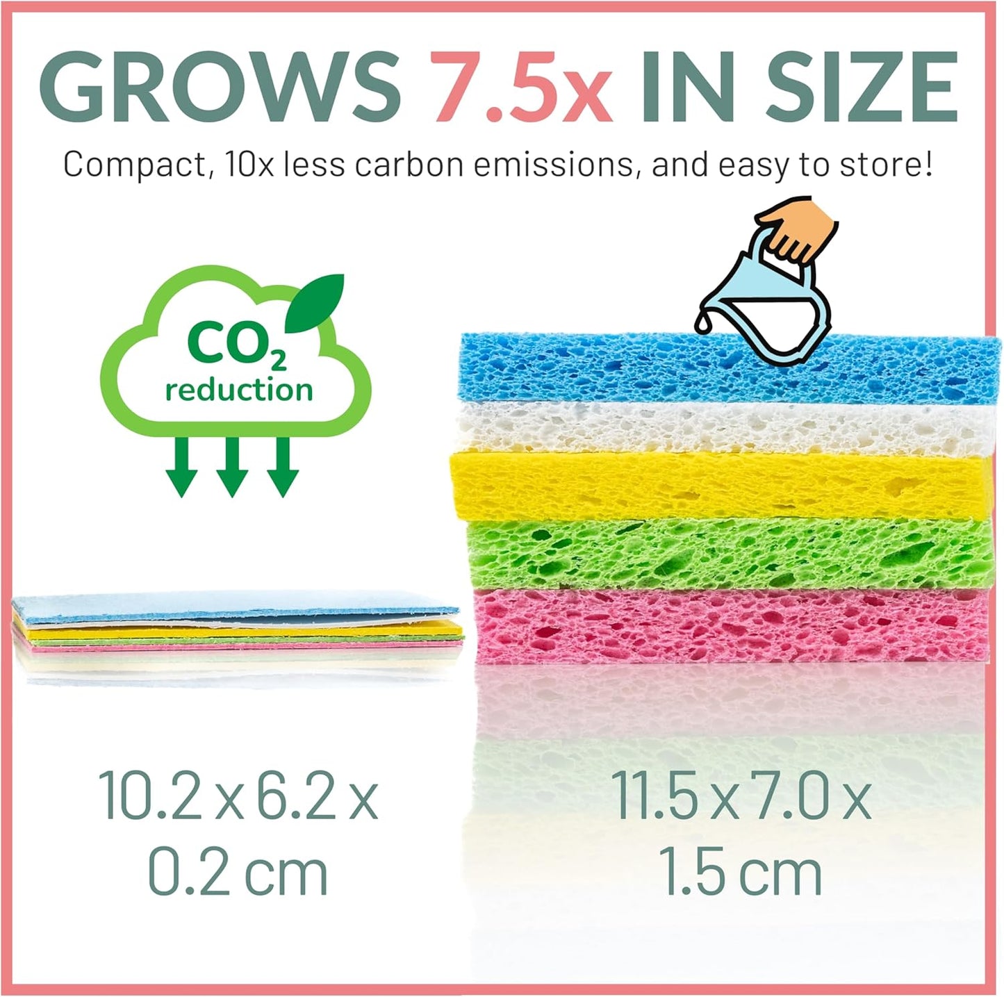 bioGo 30 Pack Compostable Pop-Up Sponges - Expanding, Non-Scratch, Plant-Based Dish Sponges - Bulk Color Sponges - Compostable Pop Up Sponge - Kitchen Pop Up Sponges