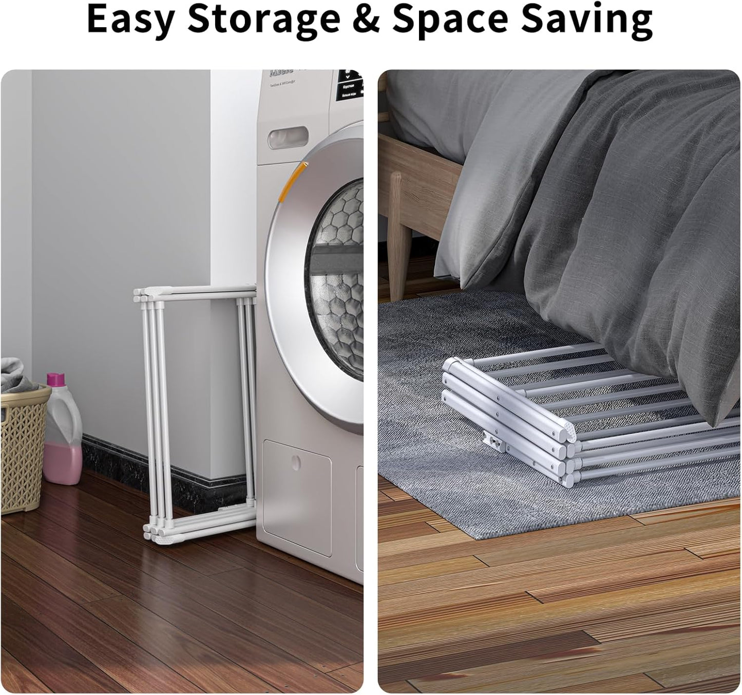 3 Tier Clothes Drying Rack, Foldable Drying Rack Clothing,Indoor & Outdoor Laundry Rack for Drying Clothes,Space-Saving Design, Metal Dry Rack，Pure White