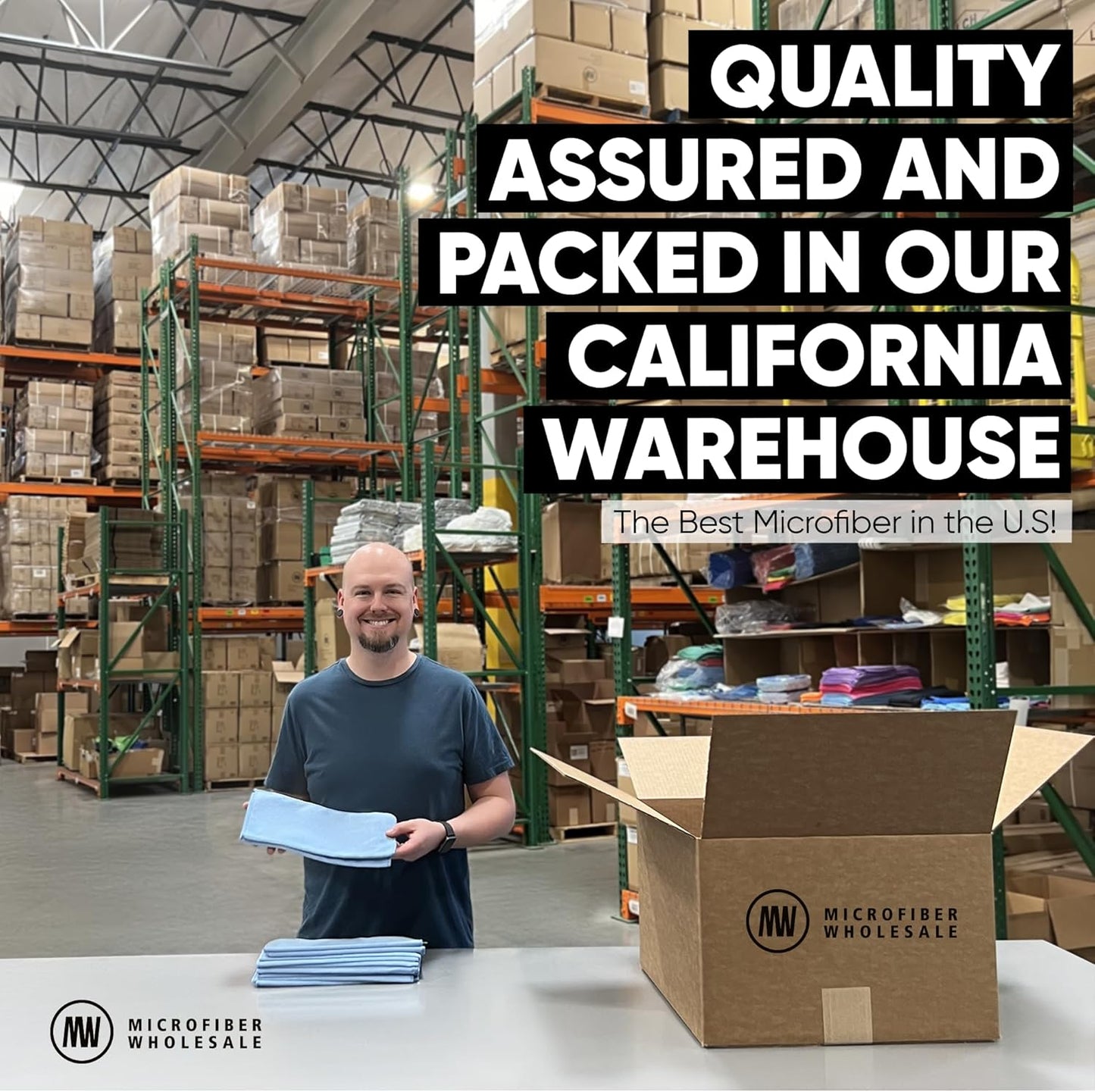 Microfiber Wholesale 12" x 12" MW Pro Multi-Surface Cleaning Cloths Dark Blue - 12 Pack | Premium Microfiber Towels for Cleaning Glass, Kitchens, Bathrooms, Automotive, Supplies & Products