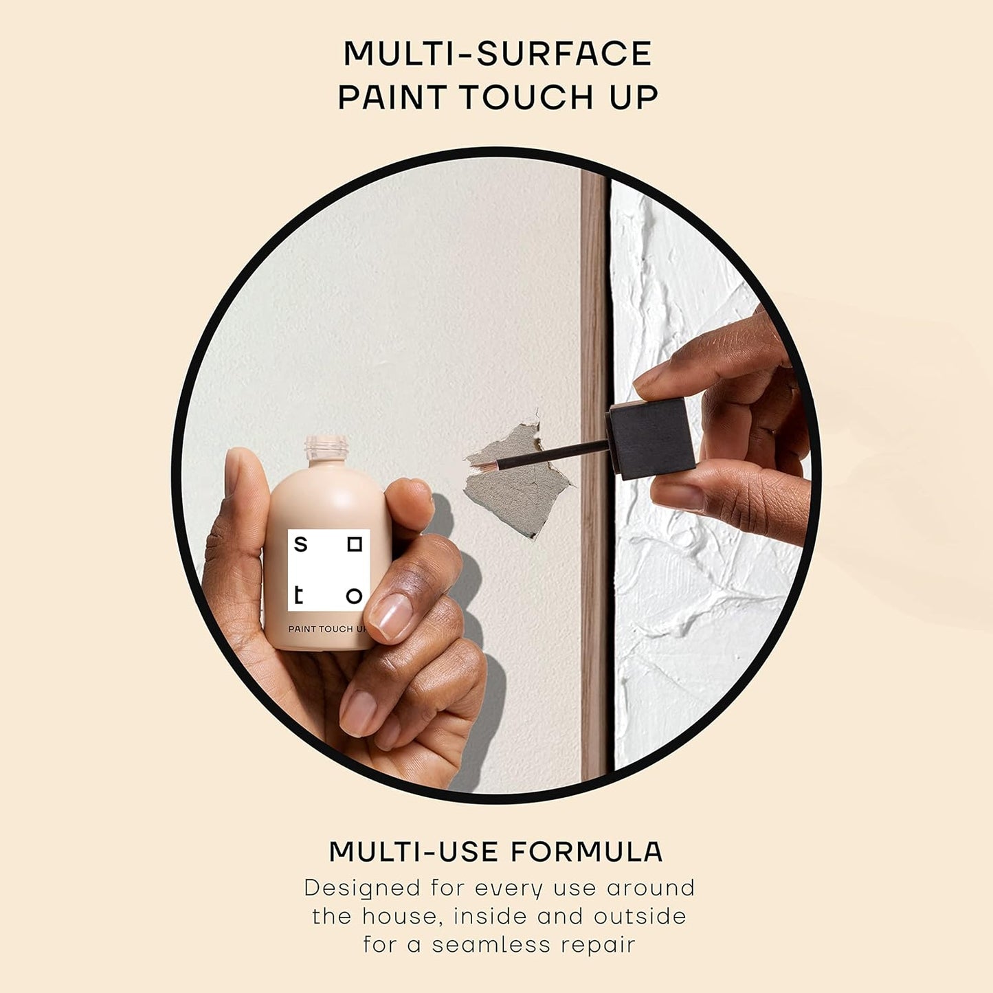 soto Beige Paint Touch Up, Multi-Surface, Matte Finish (No. 13 Smoked Salt) - 1.5 Ounces/45 Milliliters of Scratch Repair for Furniture, Walls, Cabinets, Trim, Doors, Indoor/Outdoor