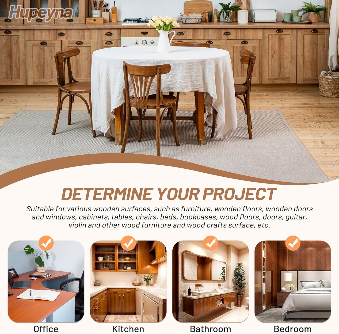 Wood Repair Kit, Wood Furniture Repair Kit, Wood Filler, Wood Putty and Beeswax- Repair Stains, Scratch, Cracks, Hole, Discoloration for Wooden Door, Table, Cabinet, Bed, Floor (Brown Series)