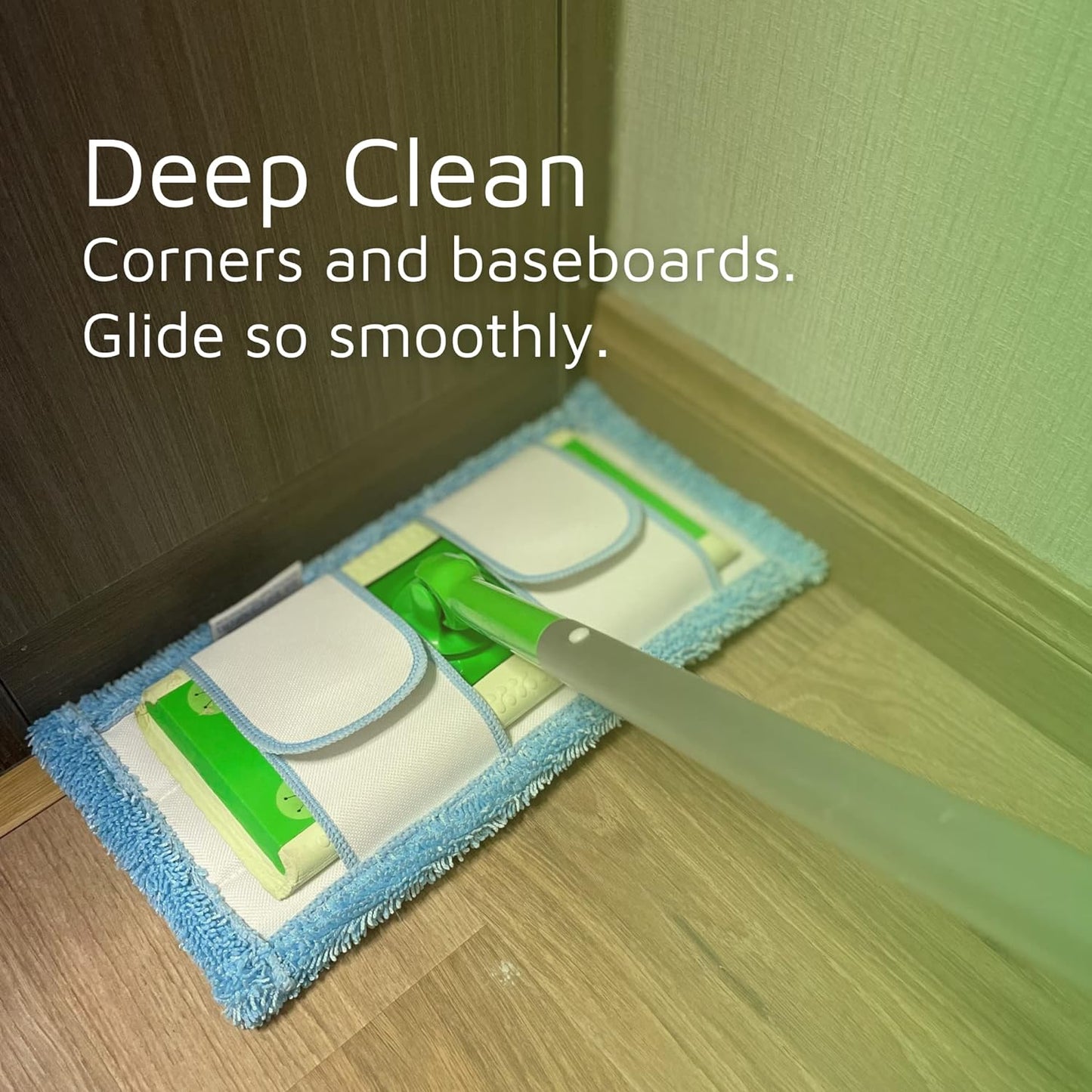 Reusable Mop Pad for Swiffer Sweeper Mop, 12.5'' Microfiber Mop Pad Refill Washable for Hard Floor Baseboard Cleaning, Wet/Dry Cleaning Pad, 6 Pack