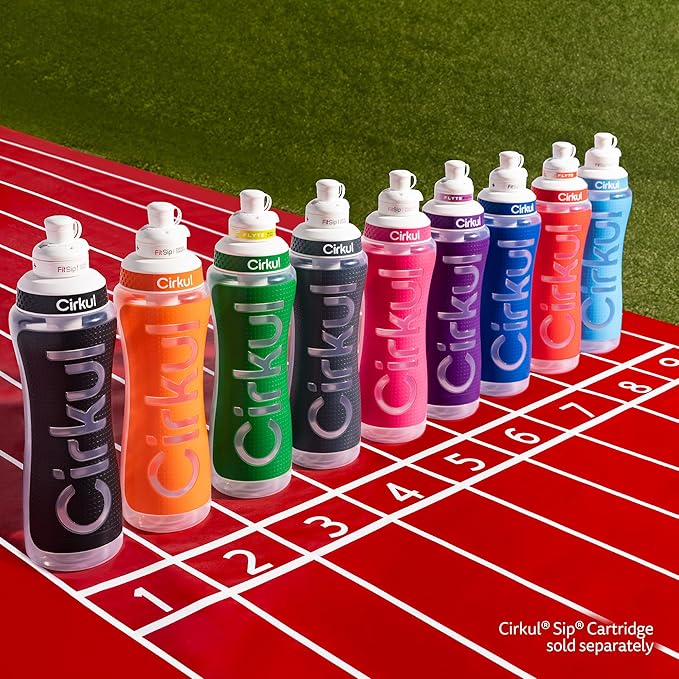 Cirkul 22oz. White Plastic Grip Squeeze Water Bottle & Sport Lid, BPA-Free, Non-Slip Design for Gym, Biking & Sports