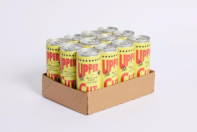 Rival Bros Upper Cut Ready to Drink Iced Coffee, Brown Sugar Cream Flavored, 7.5 Fl Oz, 12 Count, Perfect for On-the-Go, 111mg Caffeine, Easy to Drink Canned Coffee