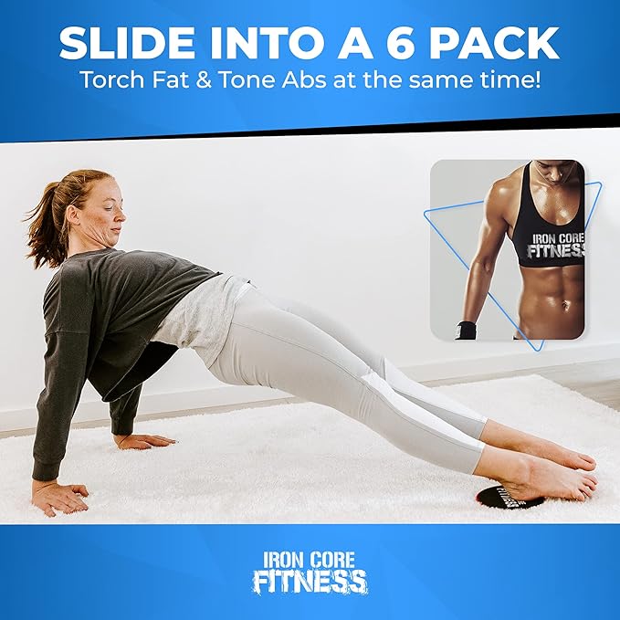 Multi Pack Core Sliders for Working Out, Dual Sided Exercise Gliding Discs (2 pack, Black & Red sets) for Use on All Surfaces, Gym & Home Total Body Workout Equipment, Great for Group Fitness Training, Gliders in Bulk for Workout