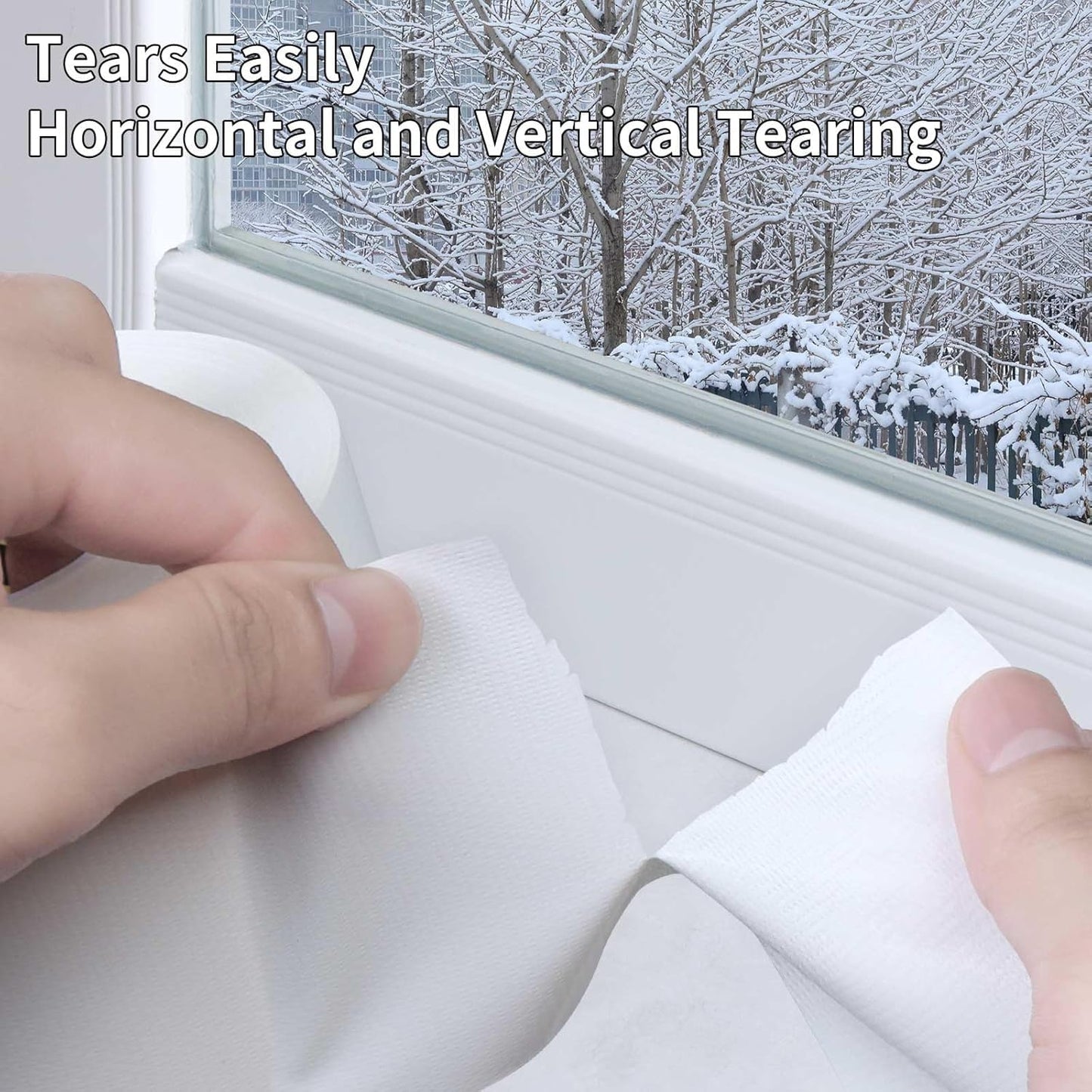 3Pack Duct Tape Heavy Duty Single Sided, Strong Adhesive High Strength, Waterproof Mesh Tape for Indoor Outdoor Repairing Sealing Bonding, Easy Use Hand Tearable, 1.57 Inch x 66 Feet, White