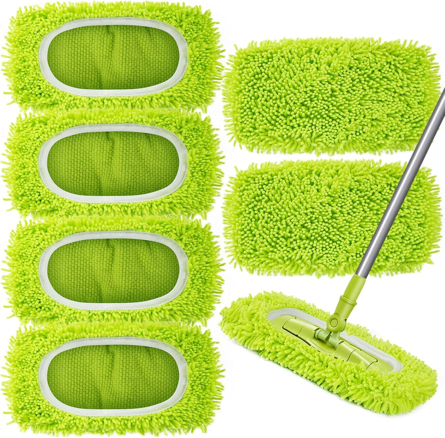 Reusable Dry Sweeping Cloths Microfiber Wet Mop Pads Compatible with Swiffer Sweeper Mop Replacement Sweeping Mopping pad Refills for Hardwood Surface Floor Cleaning (6PCS)