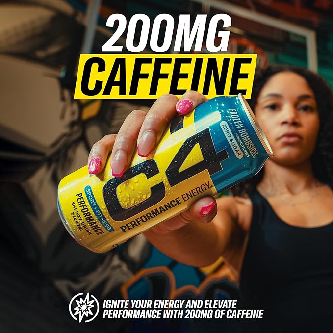 Cellucor C4 Carbonated Zero Sugar Energy Pre Workout Drink + Beta Alanine, (NEW) Sparkling Arctic Snow Cone, 16 Fl Oz, Pack of 12