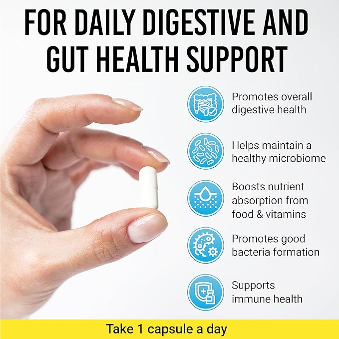 BIGJOHNLAB® Probiotics 60 Billion CFU – 10 Strains + Organic Prebiotics – Immune, Digestive & Gut Health – Supports Occasional Constipation, Diarrhea, Gas & Bloating – for Women & Men – 30ct