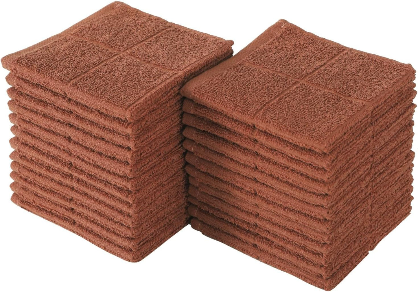 Glynniss Kitchen Dish Cloths Highly Absorbent Dish Rags 100% Cotton Wash Cloths for Washing Dishes (Rust, 24)