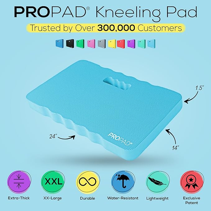Thick Kneeling Pad, Garden Kneeler for Gardening, Bath Kneeler for Baby Bath, Kneeling Mat for Exercise & Yoga, Knee Pad for Work, Floor Foam Pad, 2X Large (XXL) 24 x 14 x 1.5 Inches, Light-Blue