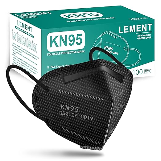 LEMENT KN95 Face Masks 100 Pack,5-Ply Breathable Cup Dust Disposable Masks For Adult,Teenager