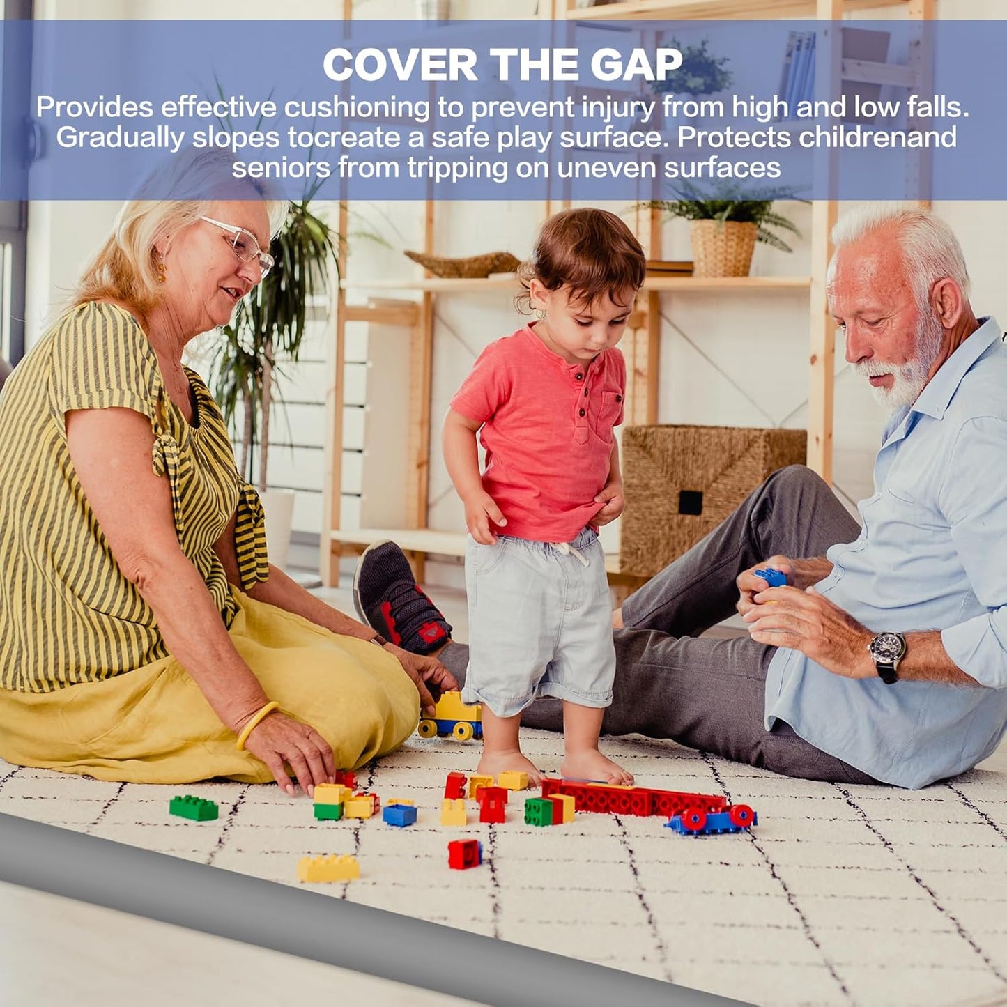 Floor Transition Strip Vinyl Door Threshold Ramp Self Adhesive Carpet Edging Strip Doorway Edge Trim, Overlap Edge Reducer for Laminate Carpet, Floor, Tile (Gray, 1/5" to 2/5", 10Ft)