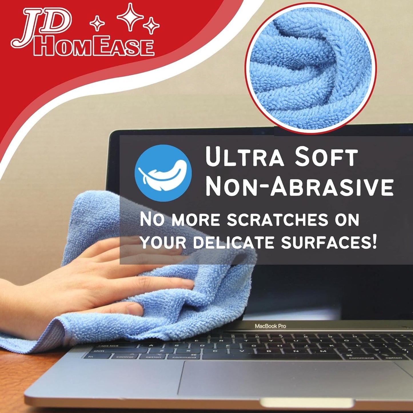 Microfiber Cleaning Cloths,24 Pack, 16"x16", All-Purpose, Softer, Highly Absorbent, Lint-Free, Reusable, Washable Pro Towels, Black, for House, Kitchen, Bathroom, Car, Office