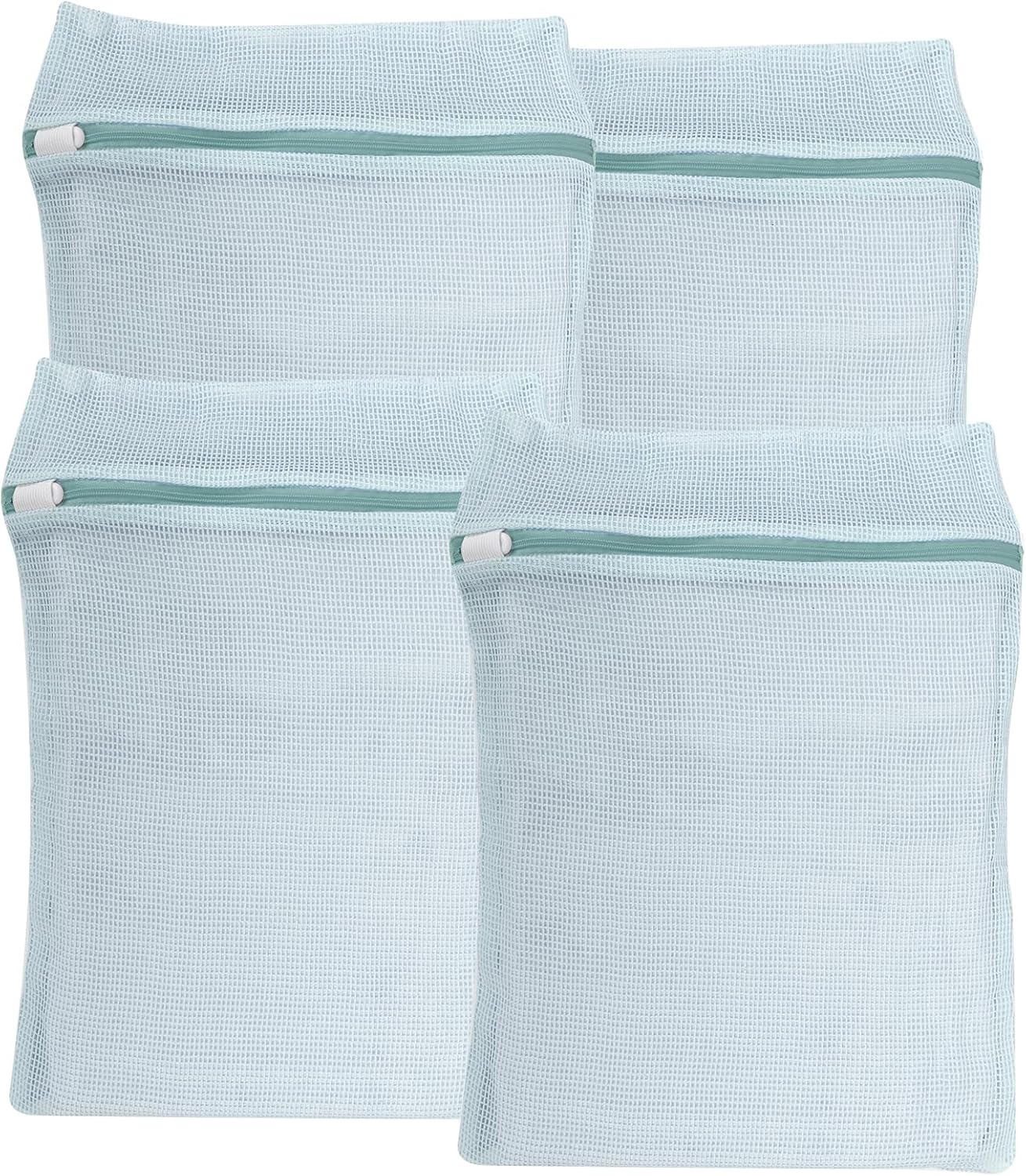4-Piece Blue Medium Durable Organic Cotton Mesh Laundry Bags with Sturdy Zippers and Breathable Mesh are Delicate Laundry Bags for Underwear, Clothes, Pants and Socks