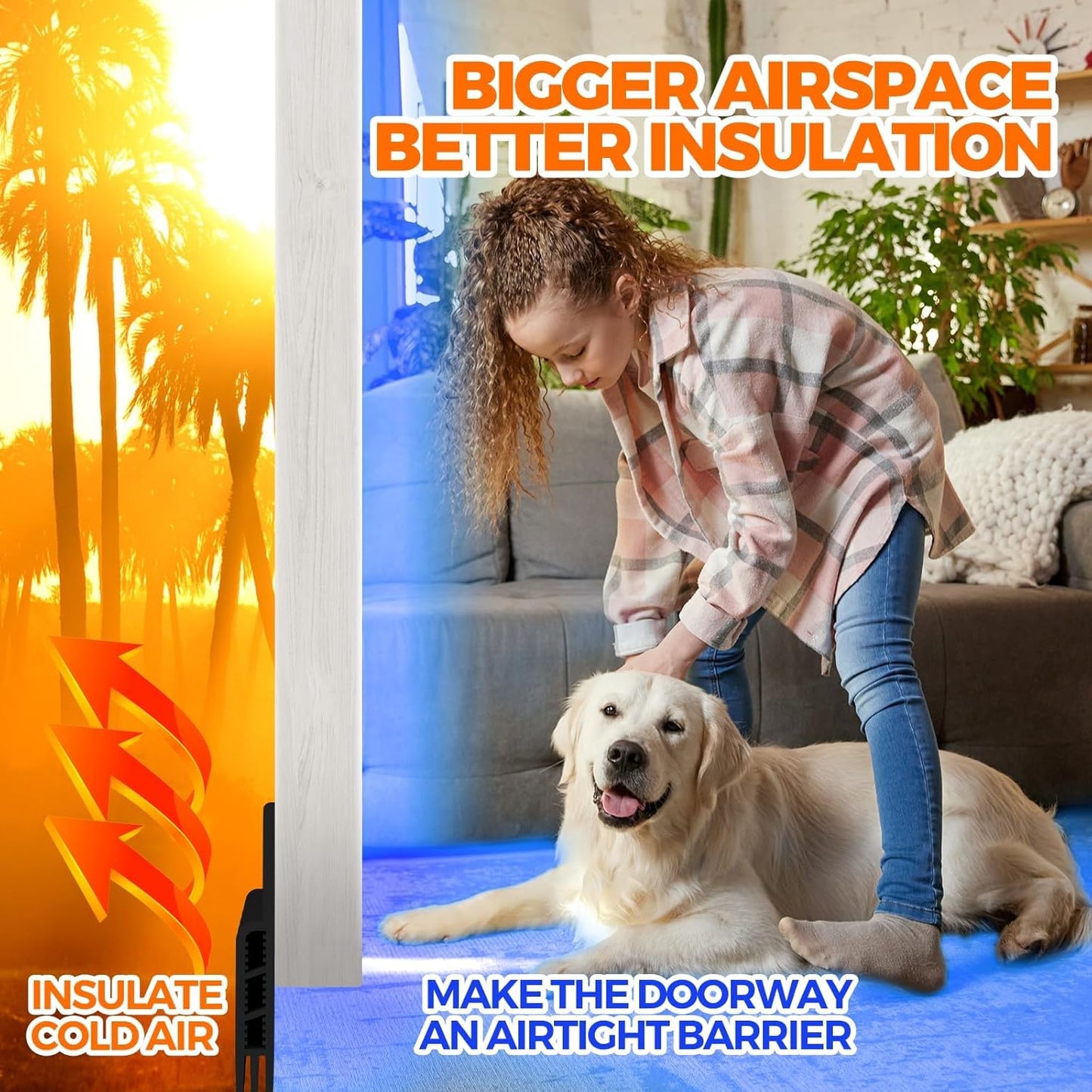 Holikme Door Draft Stopper Weather Stripping Door Seal - 38 inch, Black