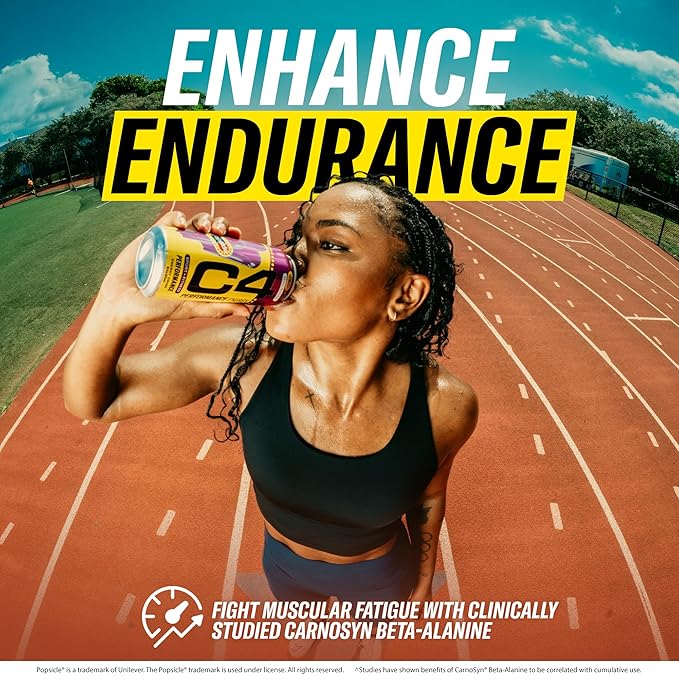 Cellucor C4 Energy Drink Cherry, Carbonated Sugar Free Pre Workout Performance Drink with no Artificial Colors or Dyes, 16 Oz, Pack of 12