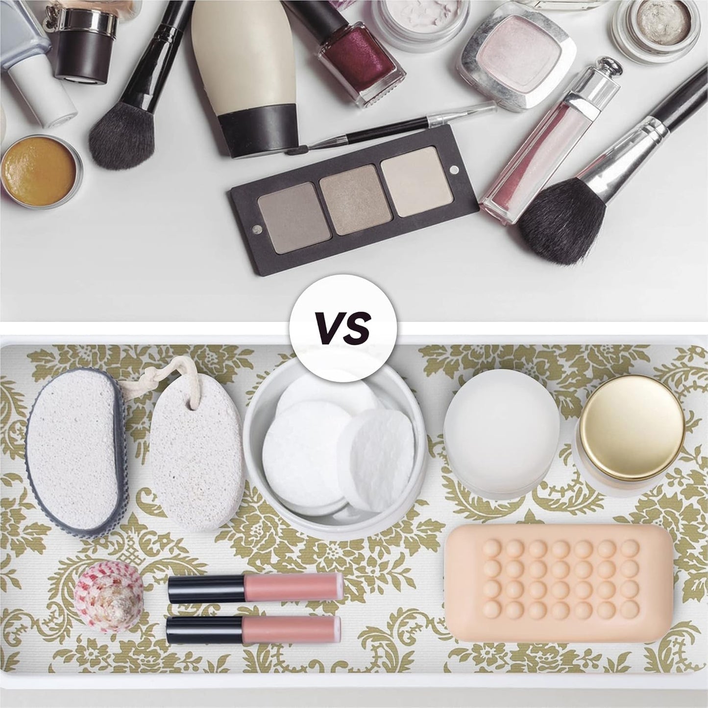 12 x 360 Inch Gold Shelf Liner for Kitchen Cabinets Non Adhesive Kitchen Drawer Liner, Waterproof Shelf Liner Durable Anti-Slip for Kitchen Cabinets Shelf Liner