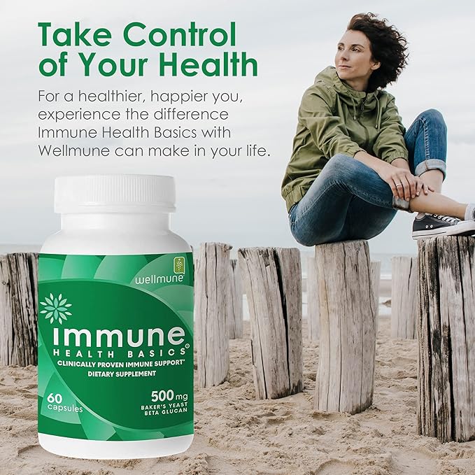 Ultra Strength Immunity - Clinically Proven Immune Support - Wellmune Highly Purified Beta Glucan - Gluten-Free, Non-allergenic, Non-GMO and Vegan Capsules - 60 Capsules, 500 mg