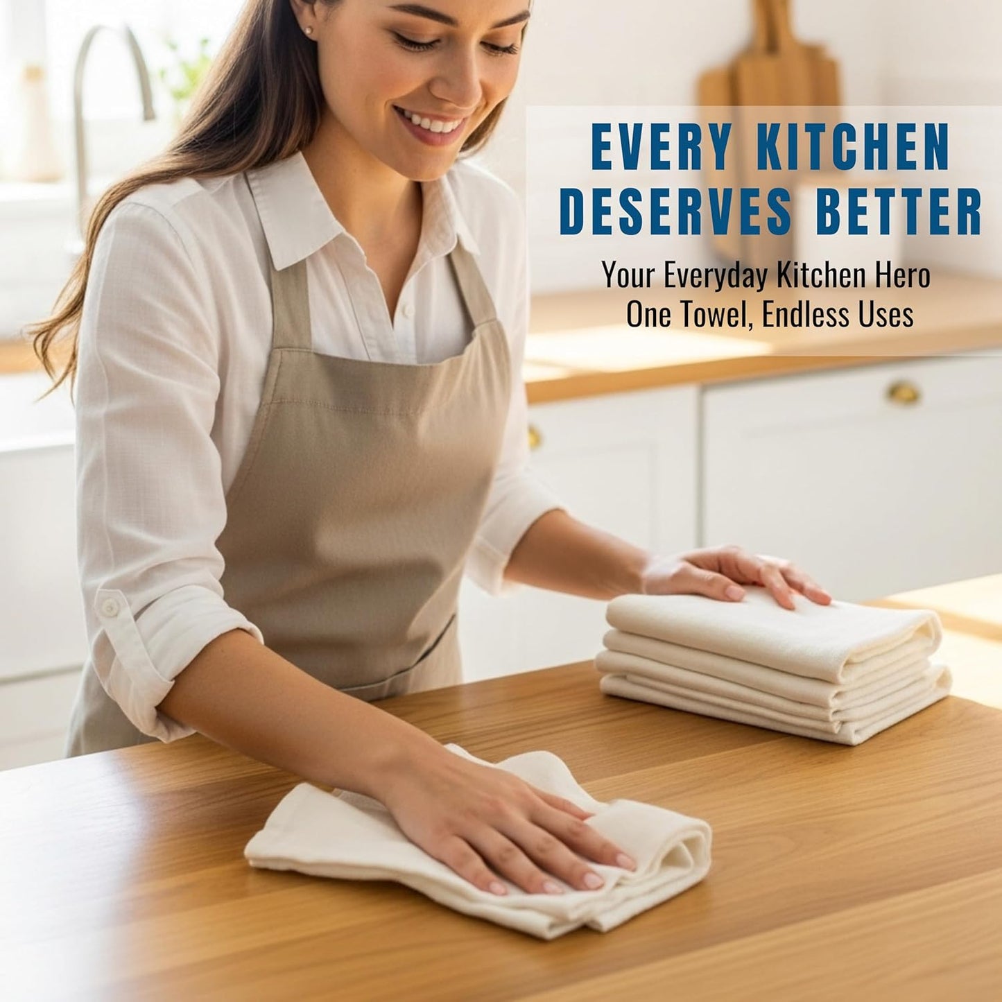 WHITEWRAP Flour Sack Towels| Tea Towel for Crafts| Kitchen Dish Cotton Blank Towel for Embroidery| Baking Bread Proofing Linen Cover| Thick Absorbent Quick Dry|12 Pack 18"x28" Natural