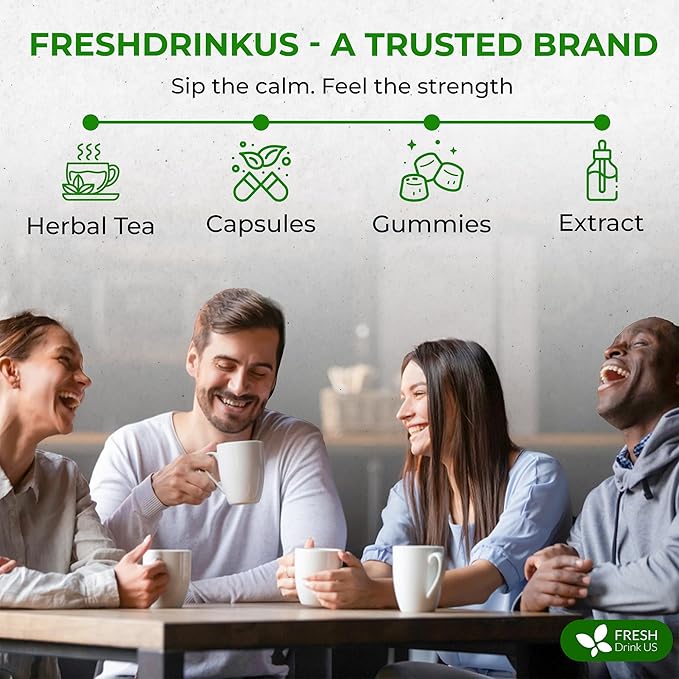 FreshDrinkUS, Super Soursop Herbal Tea – 60 Tea Bags | Soursop, Ginger, Turmeric, Lemongrass, Cinnamon, Black Pepper & Peppermint | Caffeine-Free, Natural Flavor, Plant-Based Blend | Sugar-Free