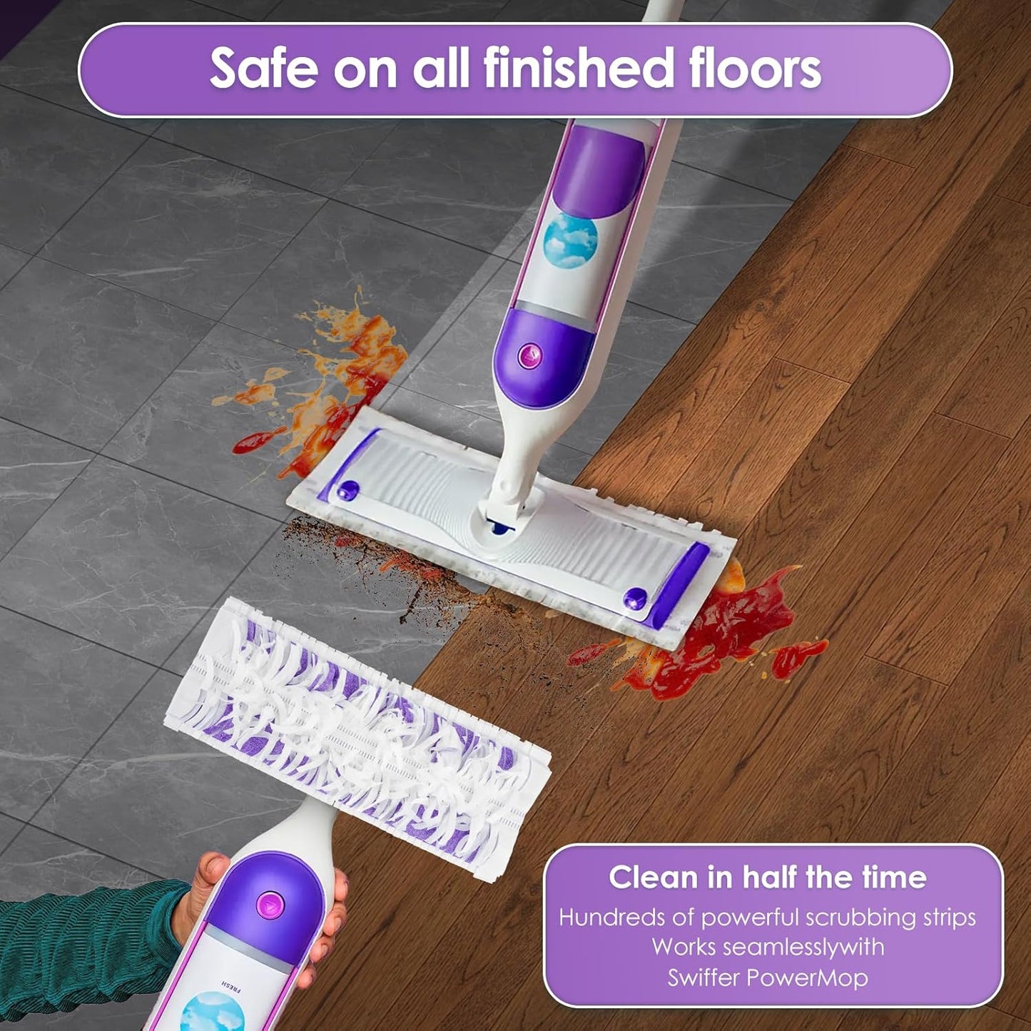 (35 Pack) Replacement Power Mop Pads for Swiffer PowerMop, Disposable PowerMop Mopping Pad Refills Compatible with Swiffer PowerMop, Multi-Surface Mop Pad Refills for Floor Cleaning