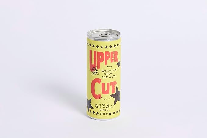 Rival Bros Upper Cut Ready to Drink Iced Coffee, Brown Sugar Cream Flavored, 7.5 Fl Oz, 12 Count, Perfect for On-the-Go, 111mg Caffeine, Easy to Drink Canned Coffee