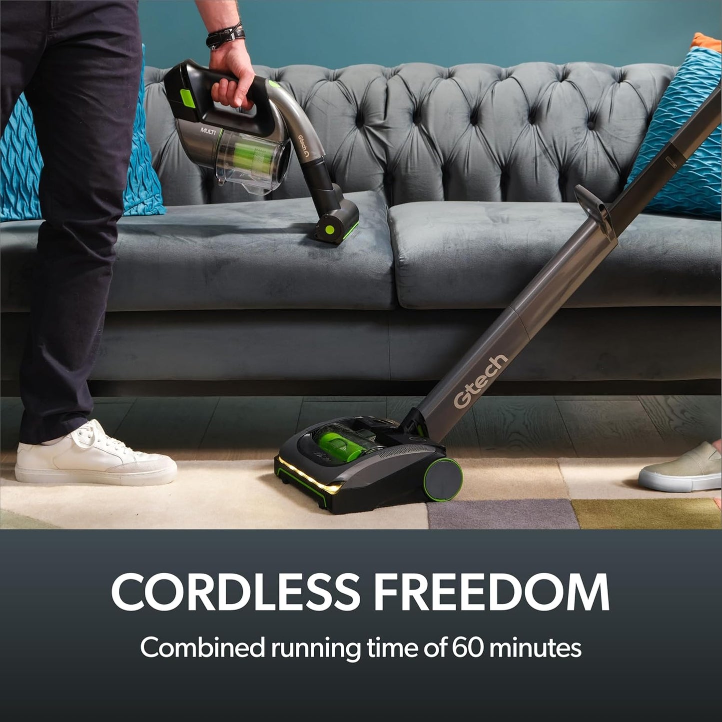 Gtech AirRam MK2 and Multi MK2 Cordless Vacuum Cleaner Bundle - Includes The AirRam 2 Upright and The Multi Portable Handheld - Rechargeable 22V Lithium Ion Battery - Perfect for Stubborn Pet Hair